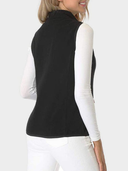 Zip Up Turtleneck Vest with Pockets