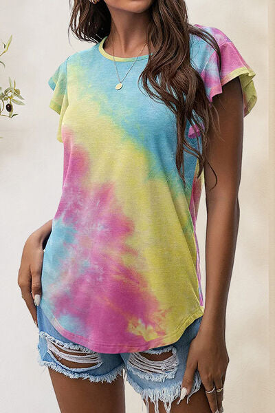 Printed Round Neck Short Sleeve T-Shirt