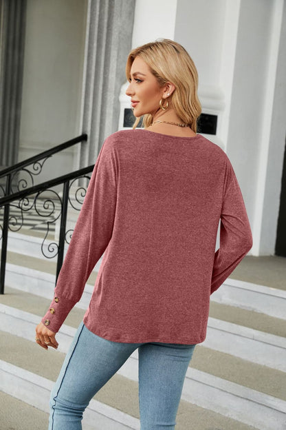 V-Neck Long Sleeve T-Shirt