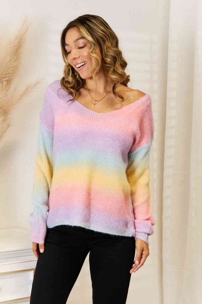 Gradient V-Neck Sweater