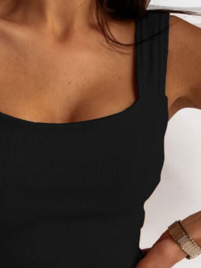 Square Neck Wide Strap Tank