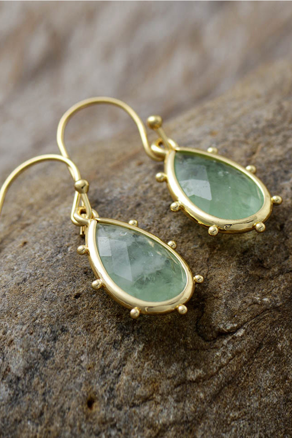 Natural Stone Teardrop Earrings