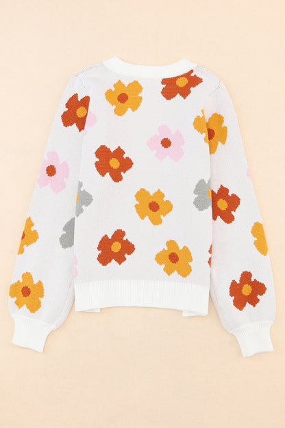 Floral Round Neck Sweater