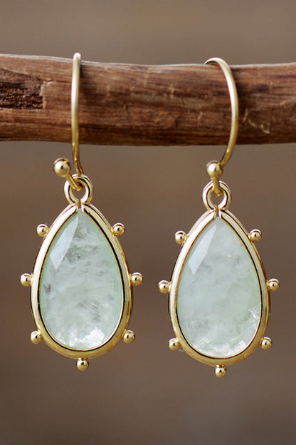 Natural Stone Teardrop Earrings