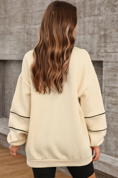 Quarter Zip Dropped Shoulder Sweatshirt