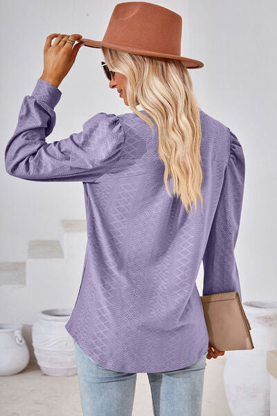 Notched Long Sleeve T-Shirt