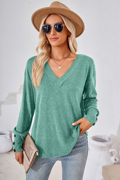 V-Neck Dropped Shoulder T-Shirt