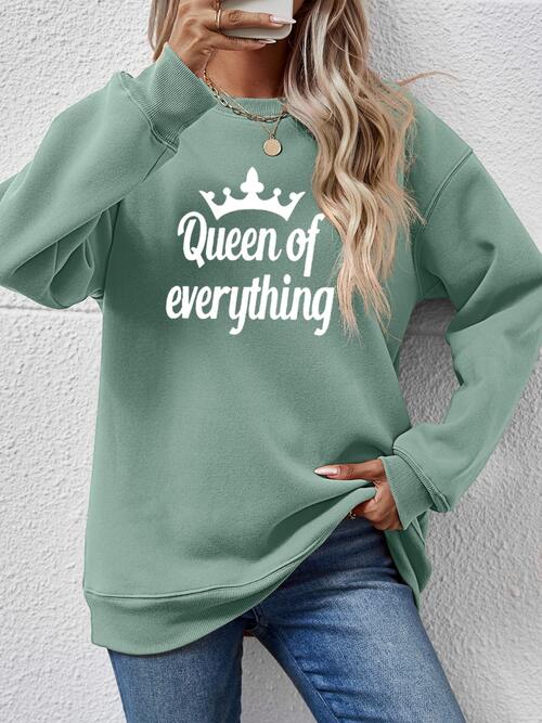 Letter Graphic Round Neck Sweatshirt