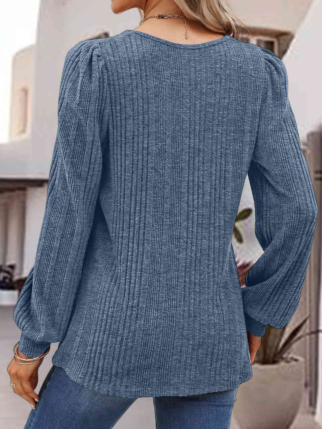 Square Neck Long Sleeve Top