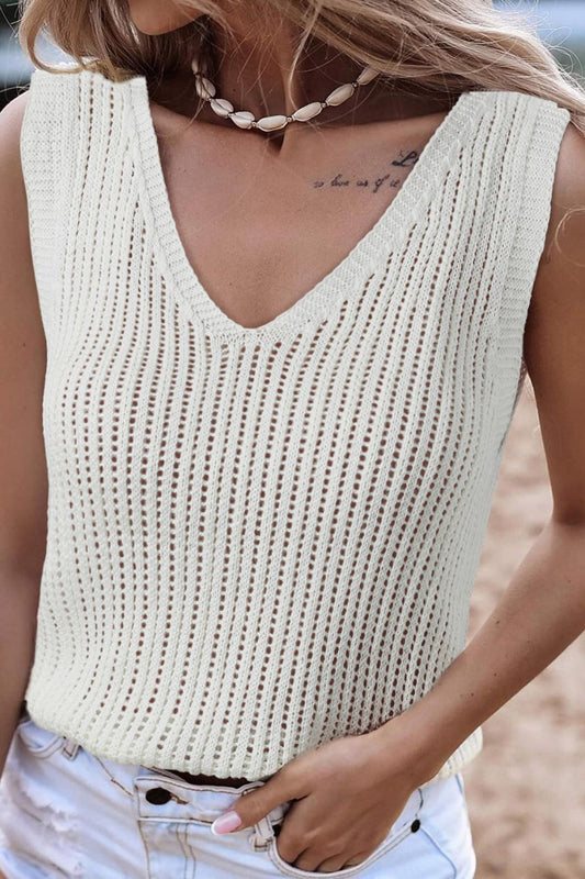 V-Neck Wide Strap Knit Vest