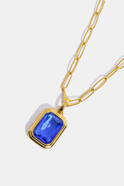 Zircon 18K Gold-Plated Geometrical Shape Pendant Necklace