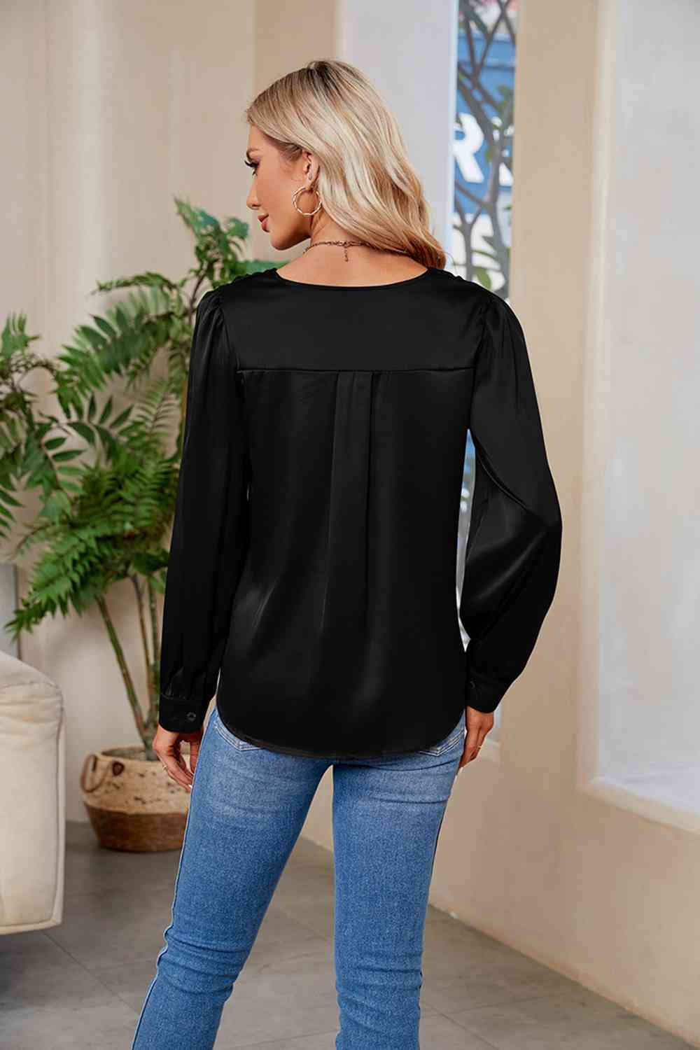 V-Neck Long Sleeve Top