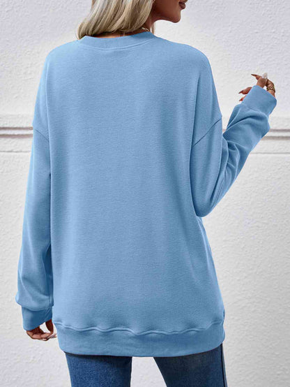 Dropped Shoulder Sweatshirt with Pockets