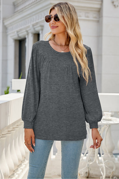 Round Neck Long Sleeve Top