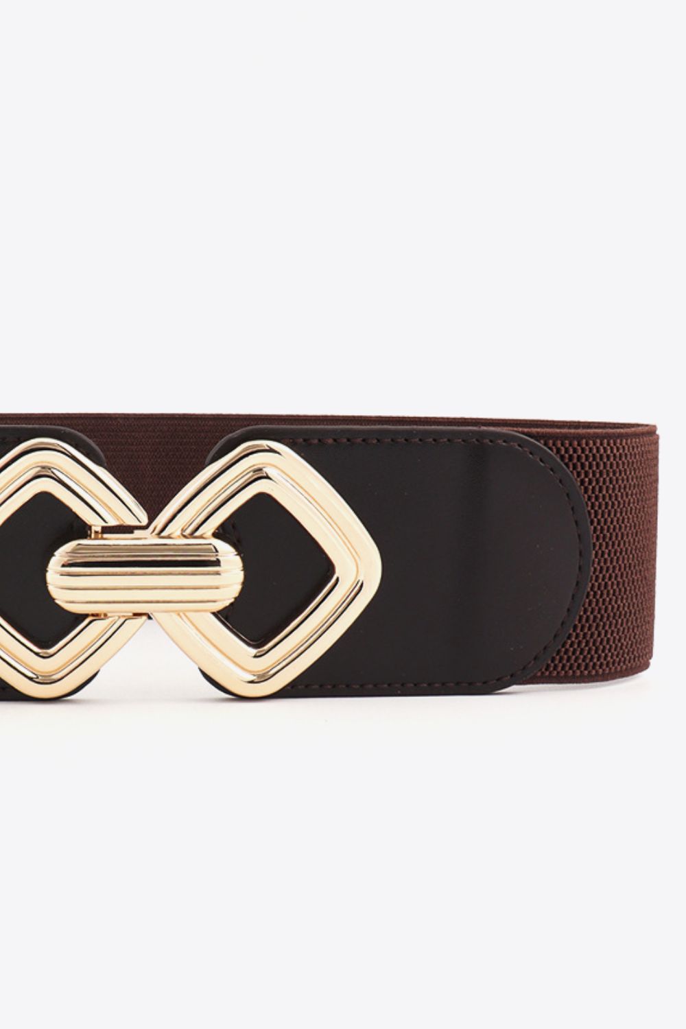 Geometric Buckle Elastic Wide Belt