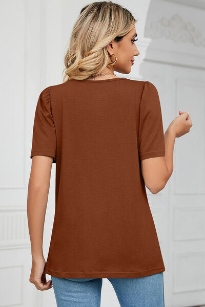 Square Neck Short Sleeve T-Shirt