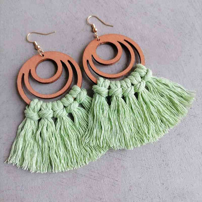 Tassel Detail Geometric Earrings