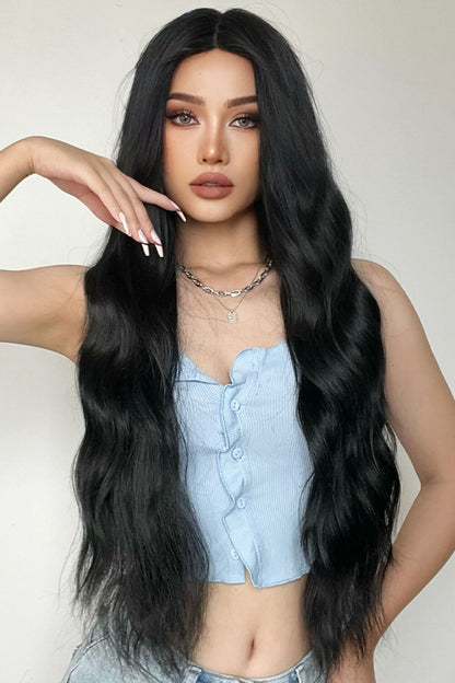 Full Machine Long Wave Synthetic Wigs 28''