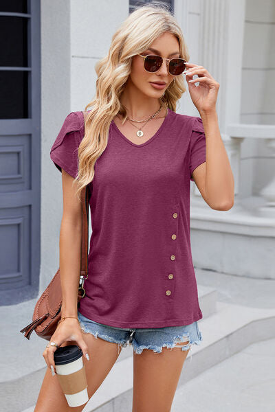 V-Neck Short Sleeve T-Shirt