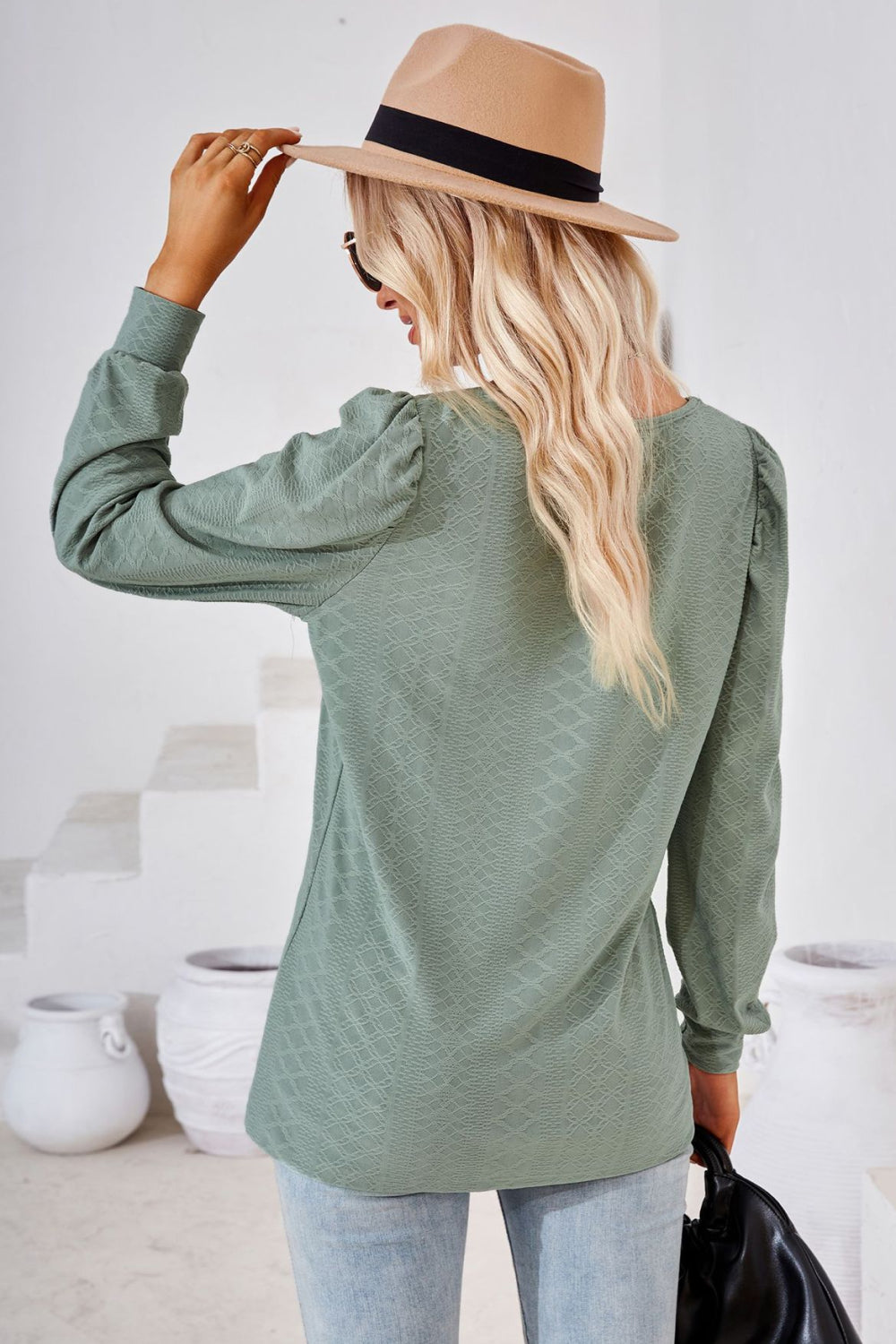 Square Neck Puff Sleeve Blouse