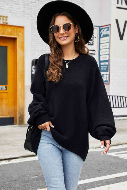 Round Neck  Long Sleeve Sweater