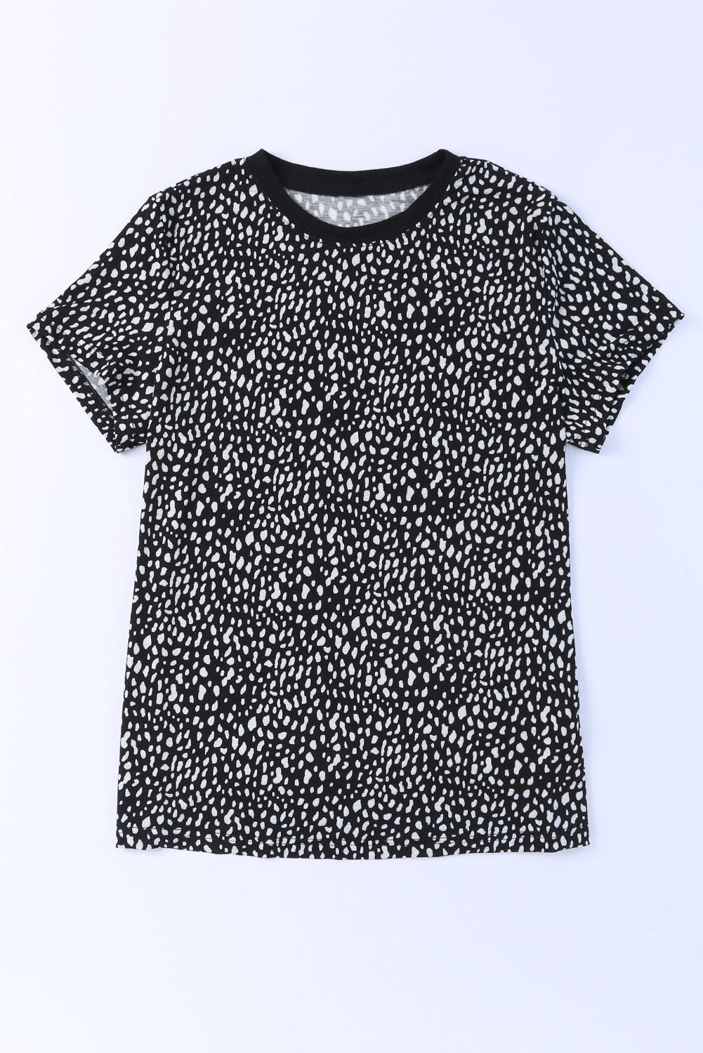 Animal Print Round Neck Short Sleeve T-Shirt