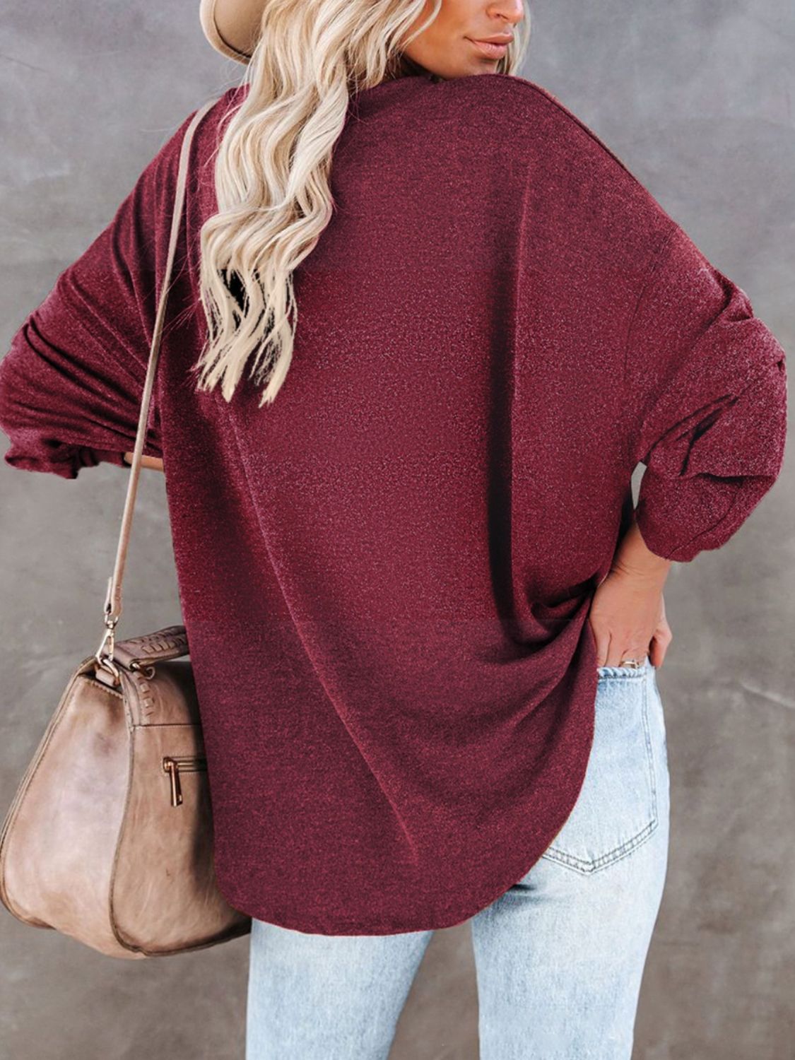 Buttoned Drop Shoulder Top