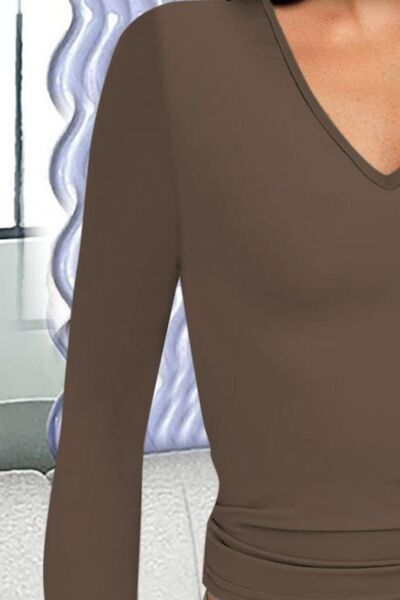 V-Neck Long Sleeve T-Shirt