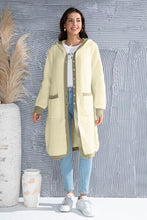 Load image into Gallery viewer, Button Up Contrast Trim Hooded Cardigan