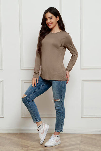 Basic Bae Full Size Round Neck Long Sleeve Top