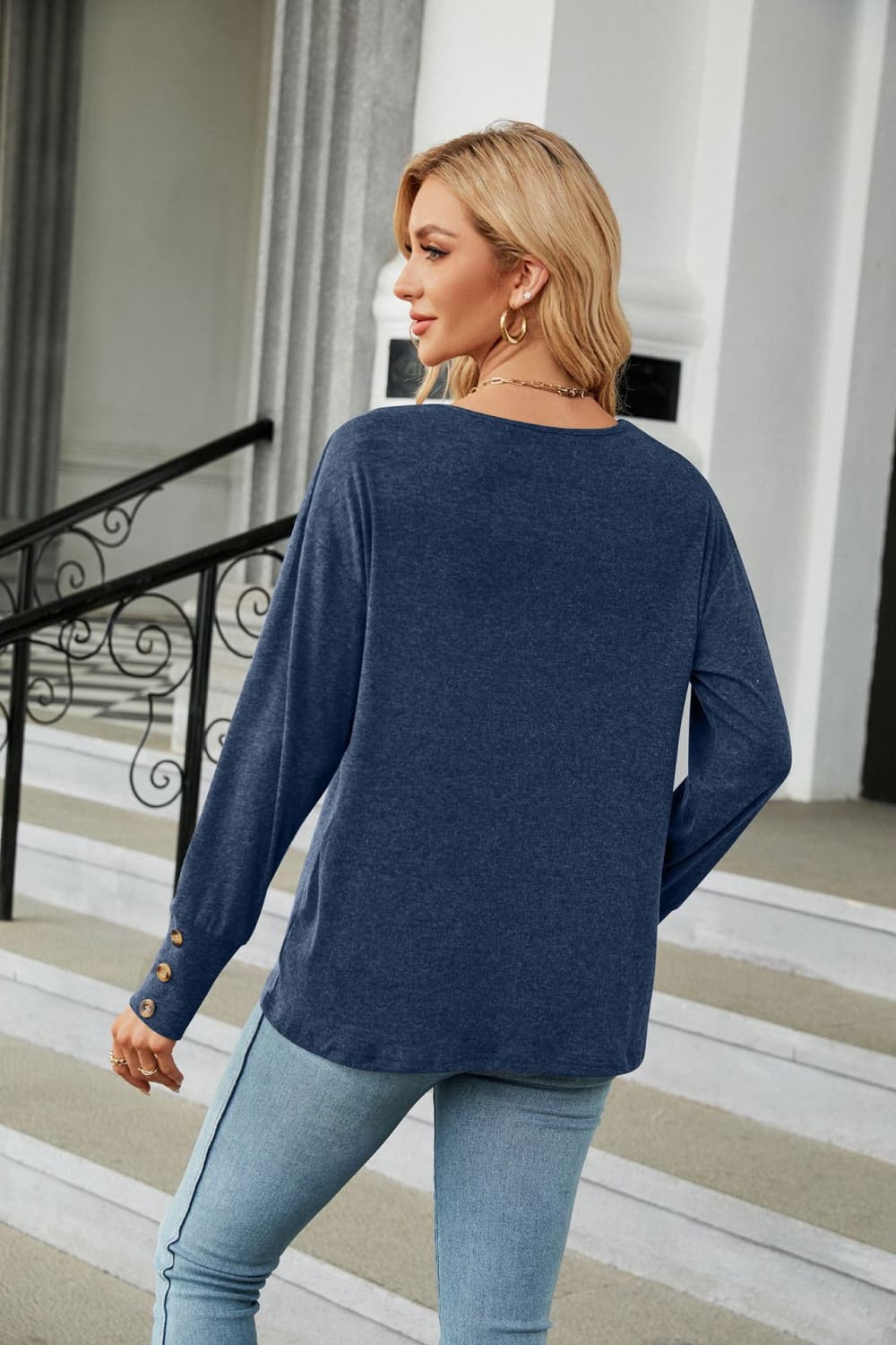 V-Neck Long Sleeve T-Shirt