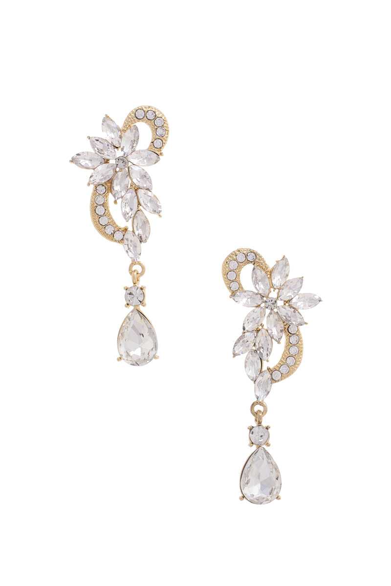 Flower Rhinestone Dangle Earring