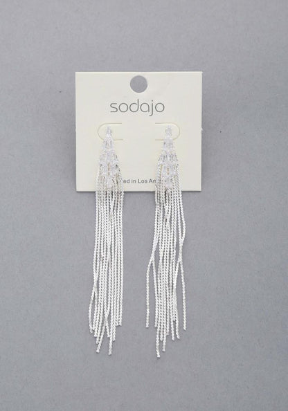 Sodajo Crystal Metal Chain Dangle Earring