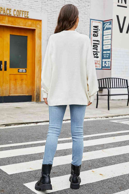 Round Neck  Long Sleeve Sweater