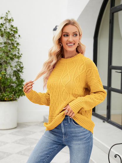 Round Neck Dropped Shoulder Sweater