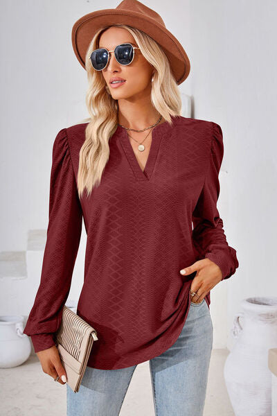 Notched Long Sleeve T-Shirt