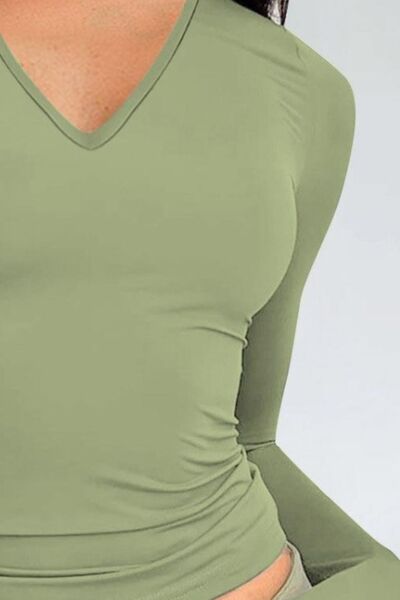 V-Neck Long Sleeve T-Shirt