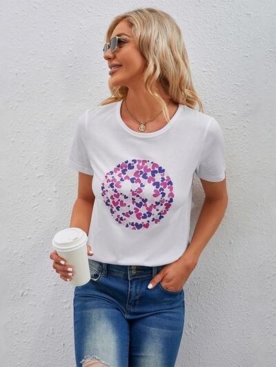 Graphic Round Neck Short Sleeve T-Shirt