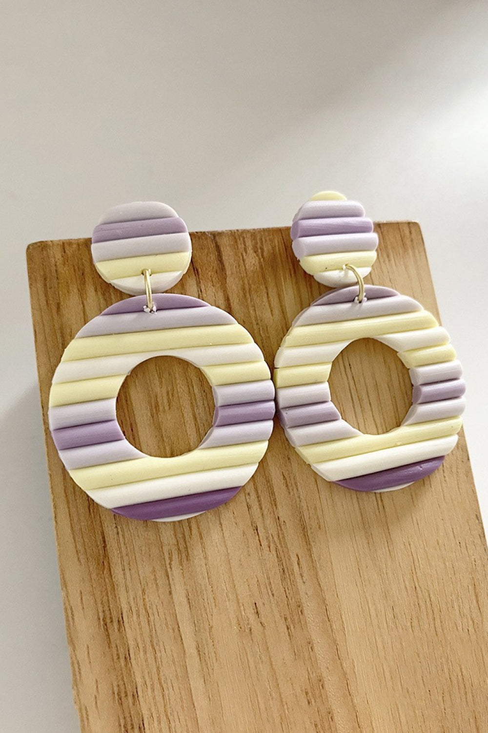 Round Shape Wooden Dangle Earrings