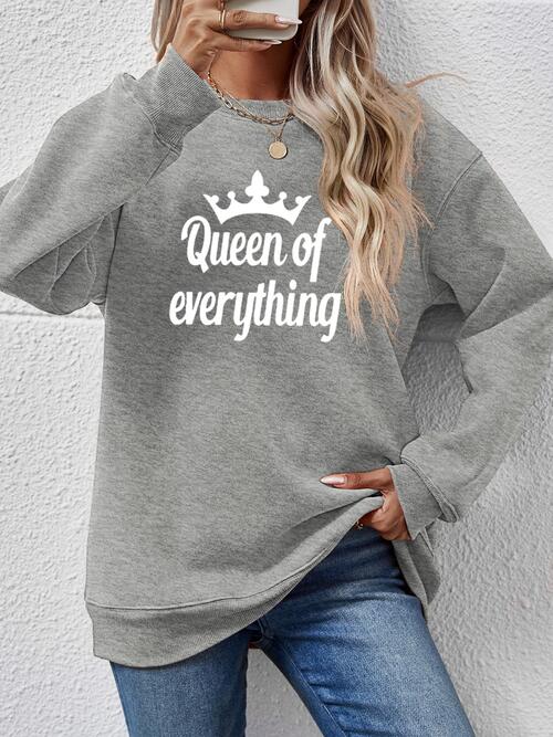 Letter Graphic Round Neck Sweatshirt