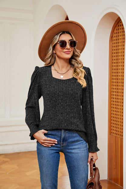 Square Neck Puff Sleeve Top