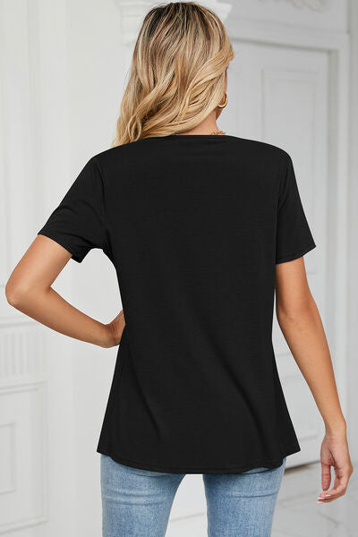 Cowl Neck Short Sleeve T-Shirt