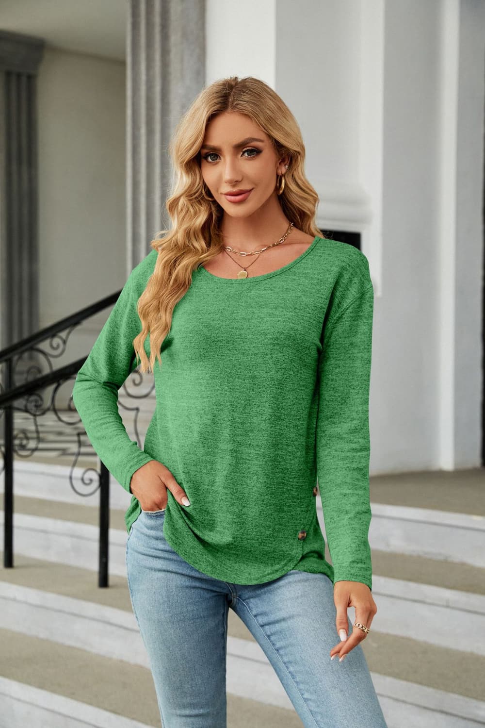 Round Neck Long Sleeve T-Shirt