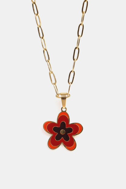 Flower Pendant Stainless Steel Necklace