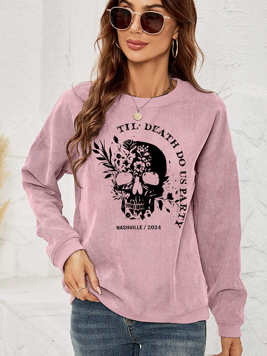 Skull Graphic Dropped Shoulder Sweatshirt