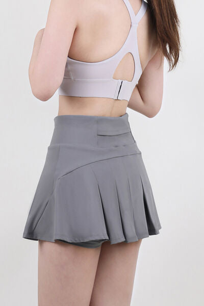 High Waist Pleated Active Skirt