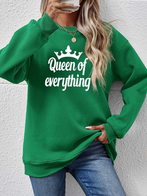 Letter Graphic Round Neck Sweatshirt