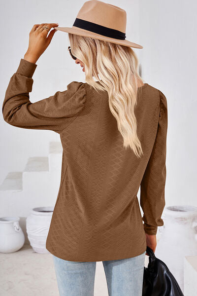 Square Neck Puff Sleeve T-Shirt